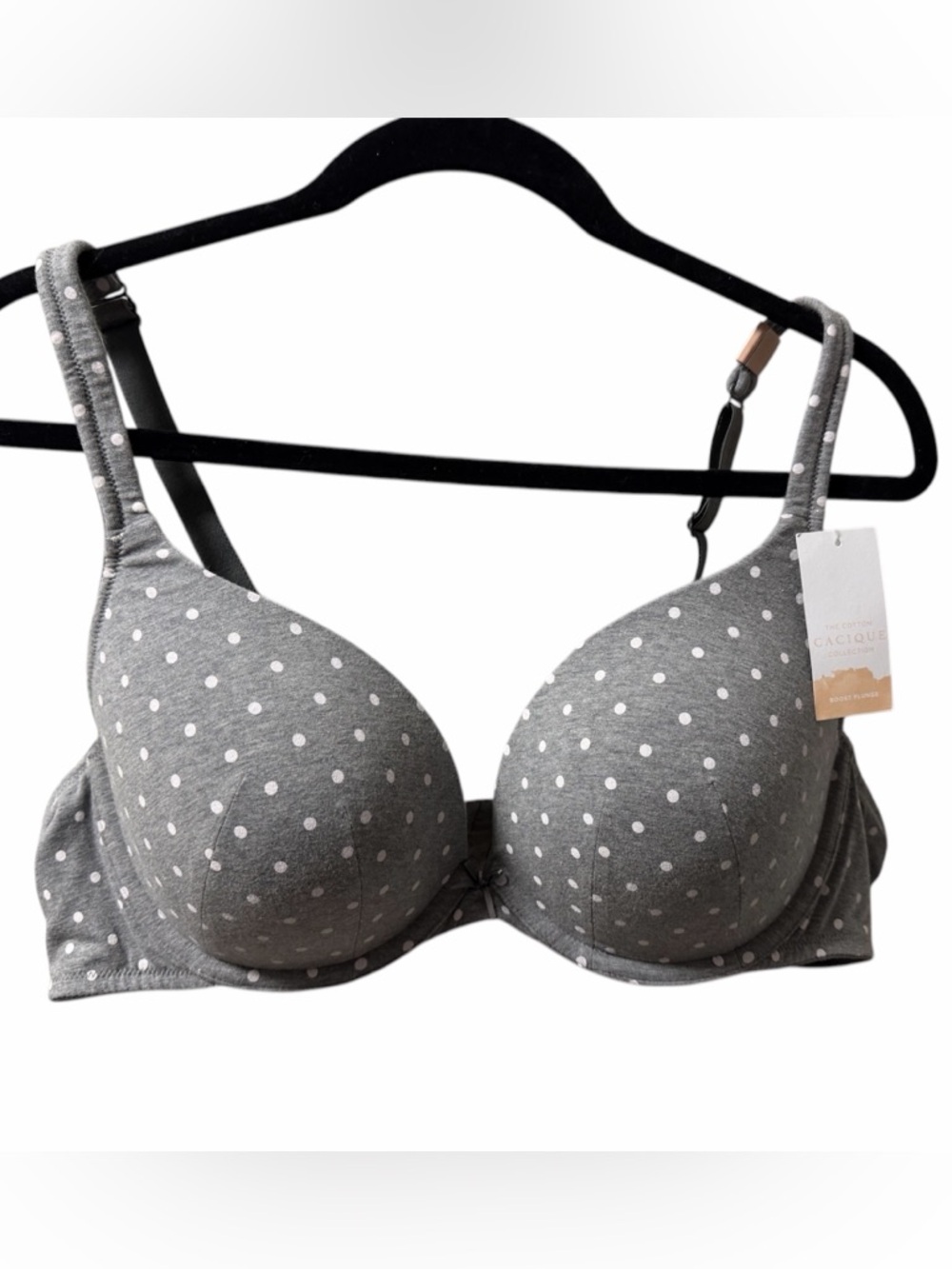 Cacique Polka Dot Boost Plunge Bra